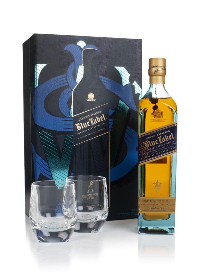 Johnnie Walker Blue Label Gift Pack with 2x Glasses Whisky 70cl